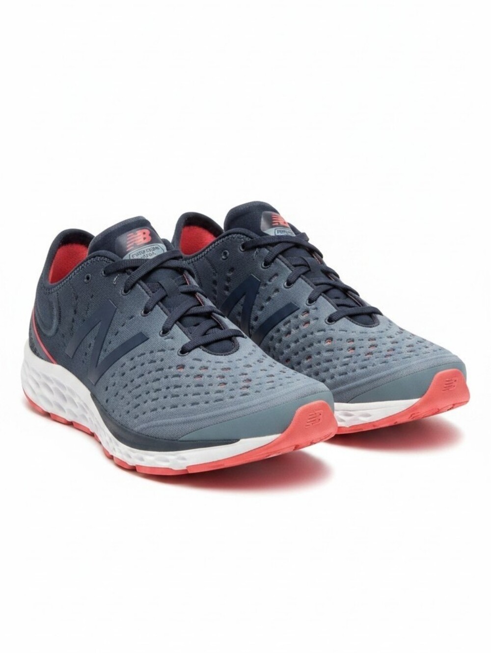 New Balance Men’s Fresh Foam Running Shoes - Navy with Coral Accents